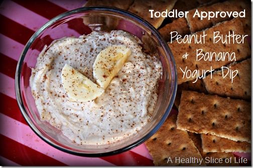 toddler dips-peanut butter chobani dip- close up